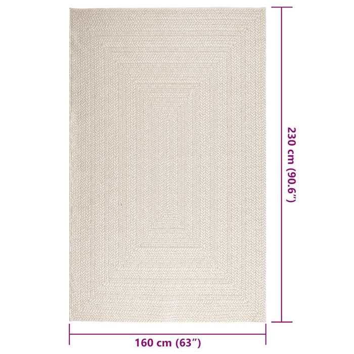VidaXL ZIZUR Cream Rug 160x230 Cm Jute Look Indoor Outdoor, Outdoor Rug, Floor Rug, Indoor Rug, 4010366