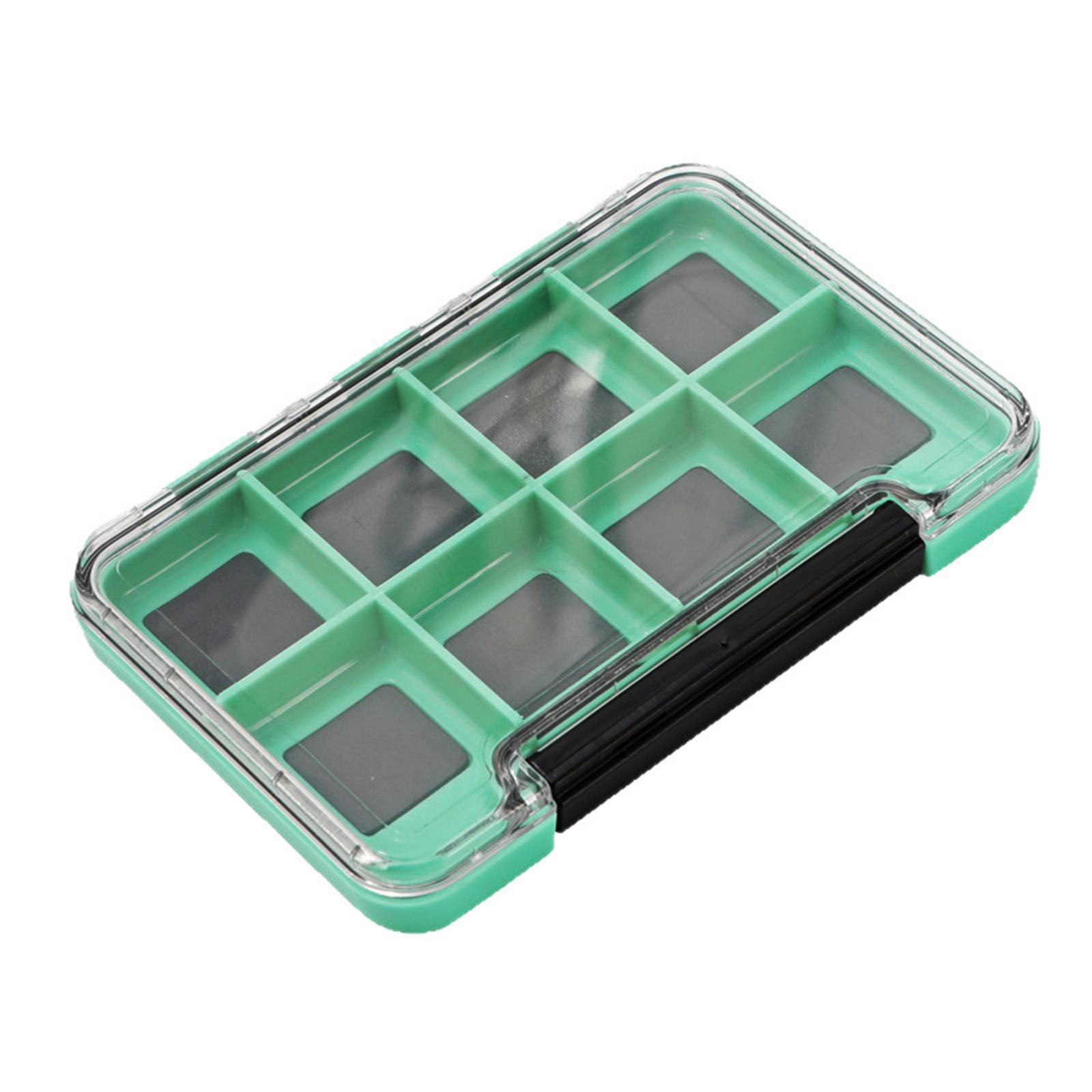 

Magnetic Hook Storage Box with 8 Compartments Clear Lid Compact Design Durable Plastic Organizer for Small Parts and Accessories One Size