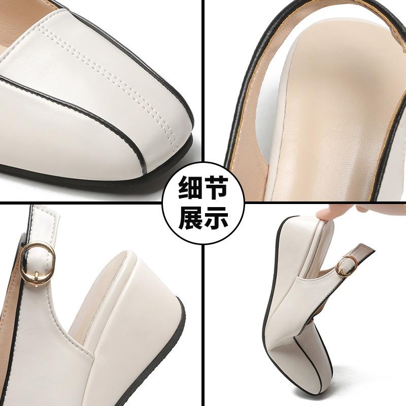 New Solid-color Soft-soled and Soft-top Wedge Heel Sandals for Women