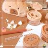 Cute Capybara Cartoon Flip-Top Dual Hole Sharpener for Kids Mini Portable Compact Pencil Sharpener School Supplies Learning Tool