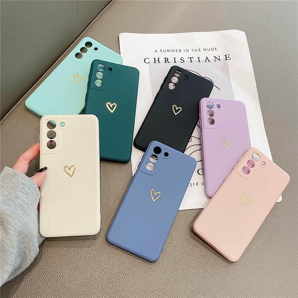 

Чехол для телефона с золотым сердечком для Samsung Galaxy A50 A51 A70 A71 A52 A72 S21 S22 Pro, модный мягкий чехол из ТПУ с милым рисунком ярких цветов