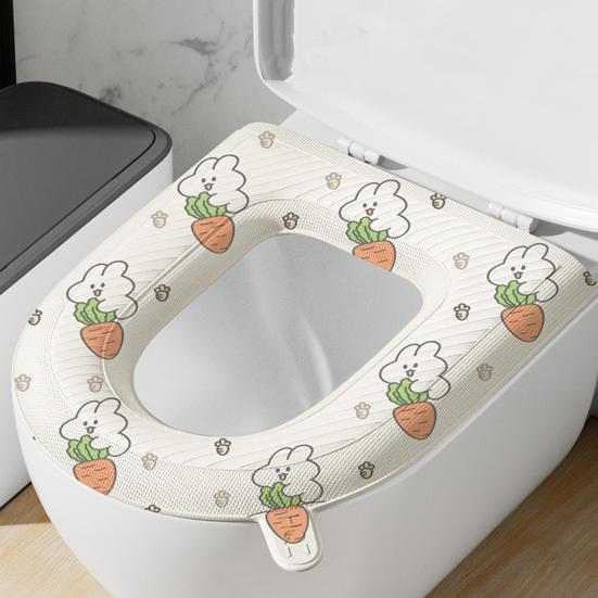 Toilet Seat Cartoon Pattern Tear-Off Easy Clean Non-Slip Cushion Pad Self-adhesive Toilet Seat Bathroom Toilet Seat Cover
