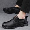 Fashion Genuine Leather Men's Shoes Fashion Casual Outdoor Black Sneakers High Quality Classic Breathable Lace-up For Men's Dress Shoes
