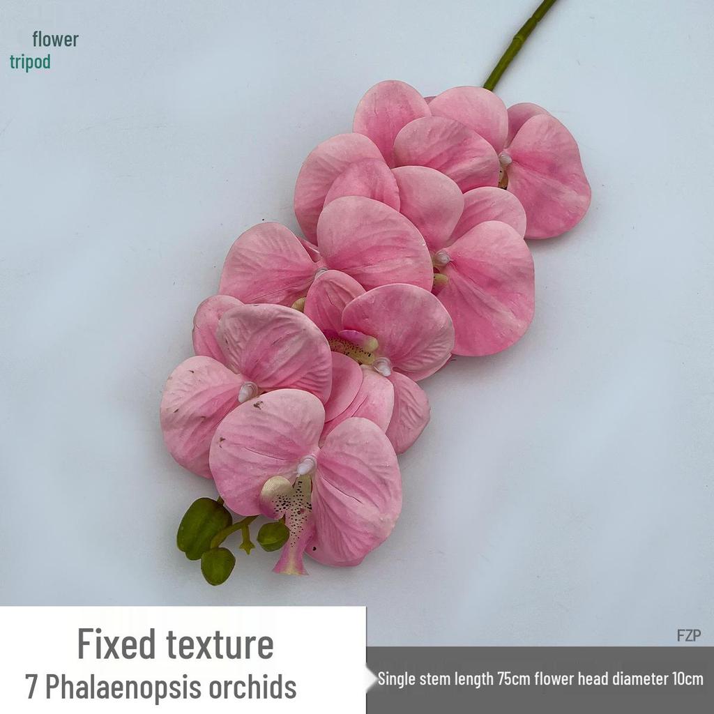 Set of 7-Head 3D Phalaenopsis Artificial Flowers for Home & Wedding Decor