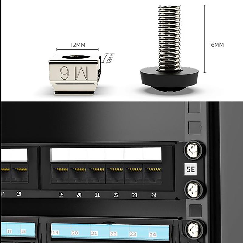 10Pcs M6 X 16Mm Rack Mount Cage Nuts, Screws And Washers For Rack Mount Server Cabinet, Rack Mount Server Shelves, Routers