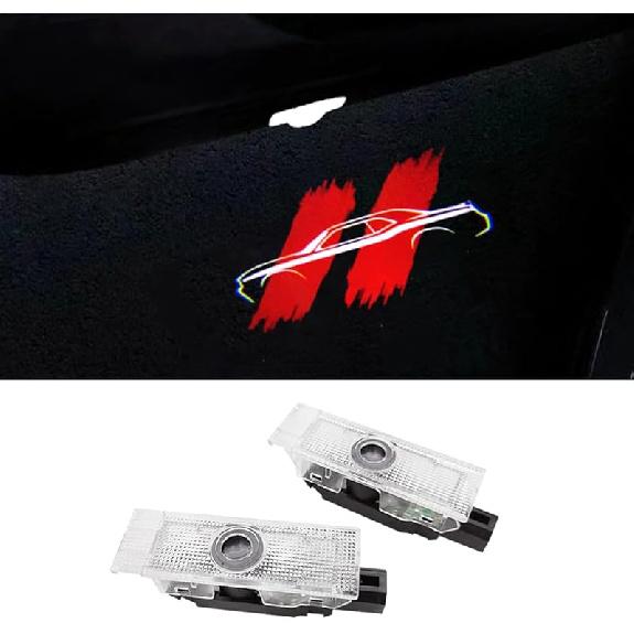 2 PCS LED Door Logo Lights Projector Compatible for Challenger 2015-present HD Ghost Shadow Light Puddle Lights Courtesy Step Lamps Kit Car hornet