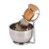 Men Beard Brush Set Beard Brush Holder Stand Soap Bowl Shaving Tool for Men Facial Grooming