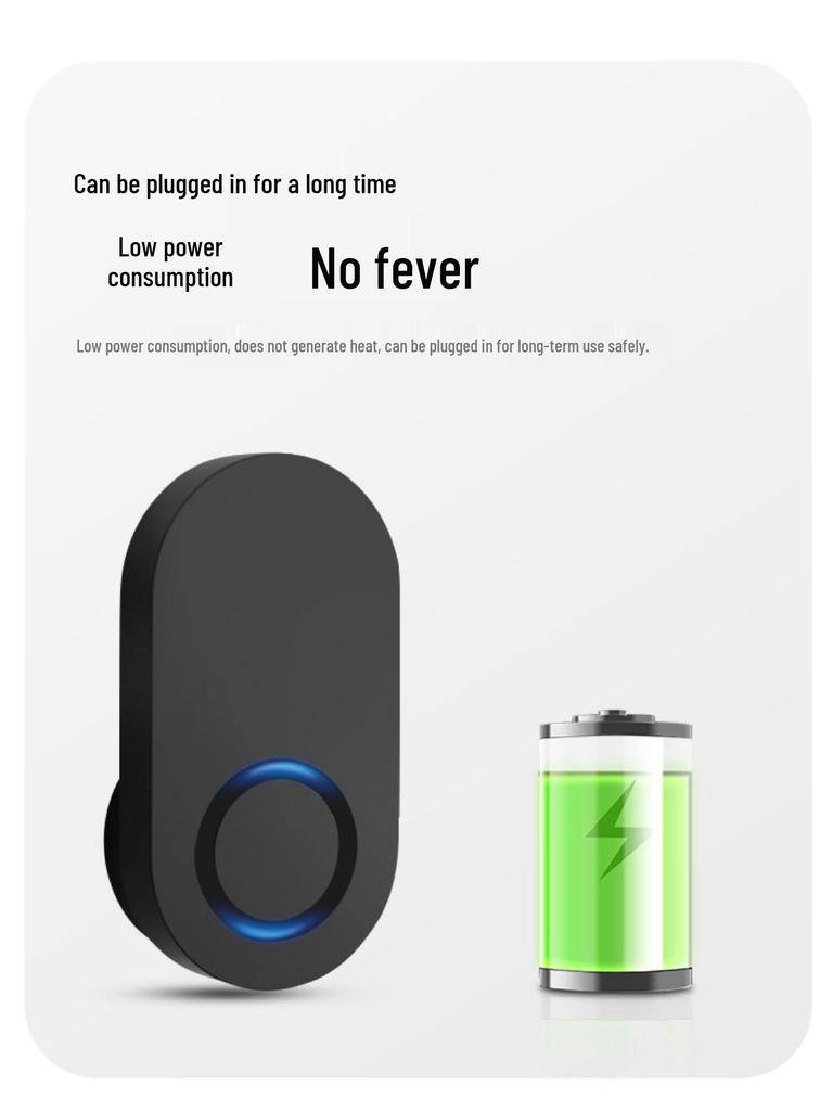 Wireless Self-Powered Waterproof Doorbell with Long Range and High Volume for Homes and Elderly Paging