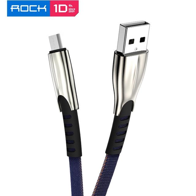Micro USB kabel ROCK 2,4A rychlé nabíjení synchronizace dat Microusb kabel Android mobilní telefonní kabel