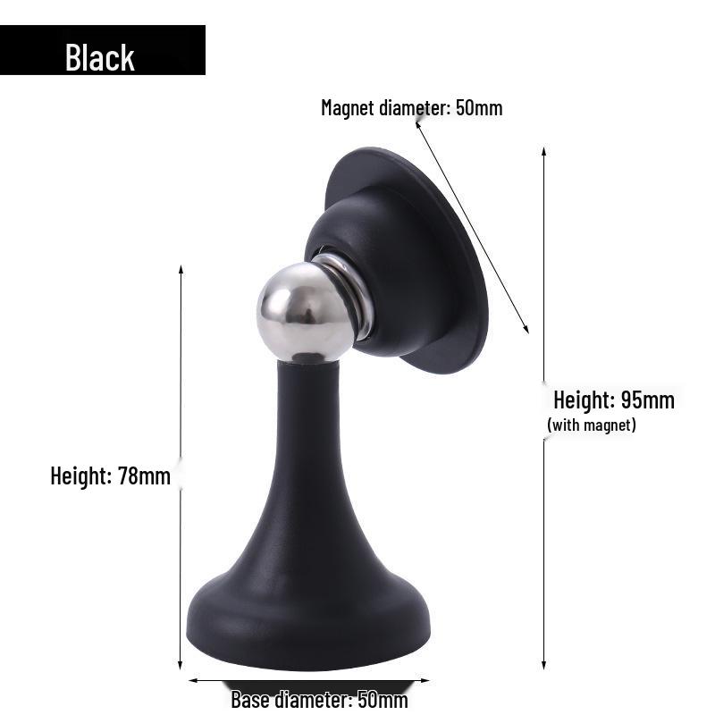 Stainless Steel Magnetic No-Drill Door Stopper - Silent, Anti-Collision, Bedroom & Bathroom Door Bumper