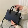 Elegant Black Handbag with Dual Handles, Chic Crossbody Bag, Retro Stylish Tote Small Bag for Women Girls Daily Use, Work, Party