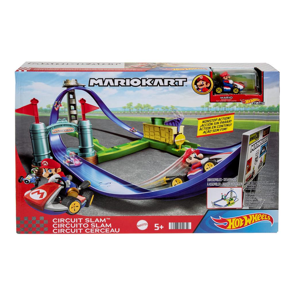 Hot Wheels Mario Kart Circuit Course 1 Mario HGK59 (Includes Kart) [Miniature Car] [Playset] [Ages 5+] [Gift]