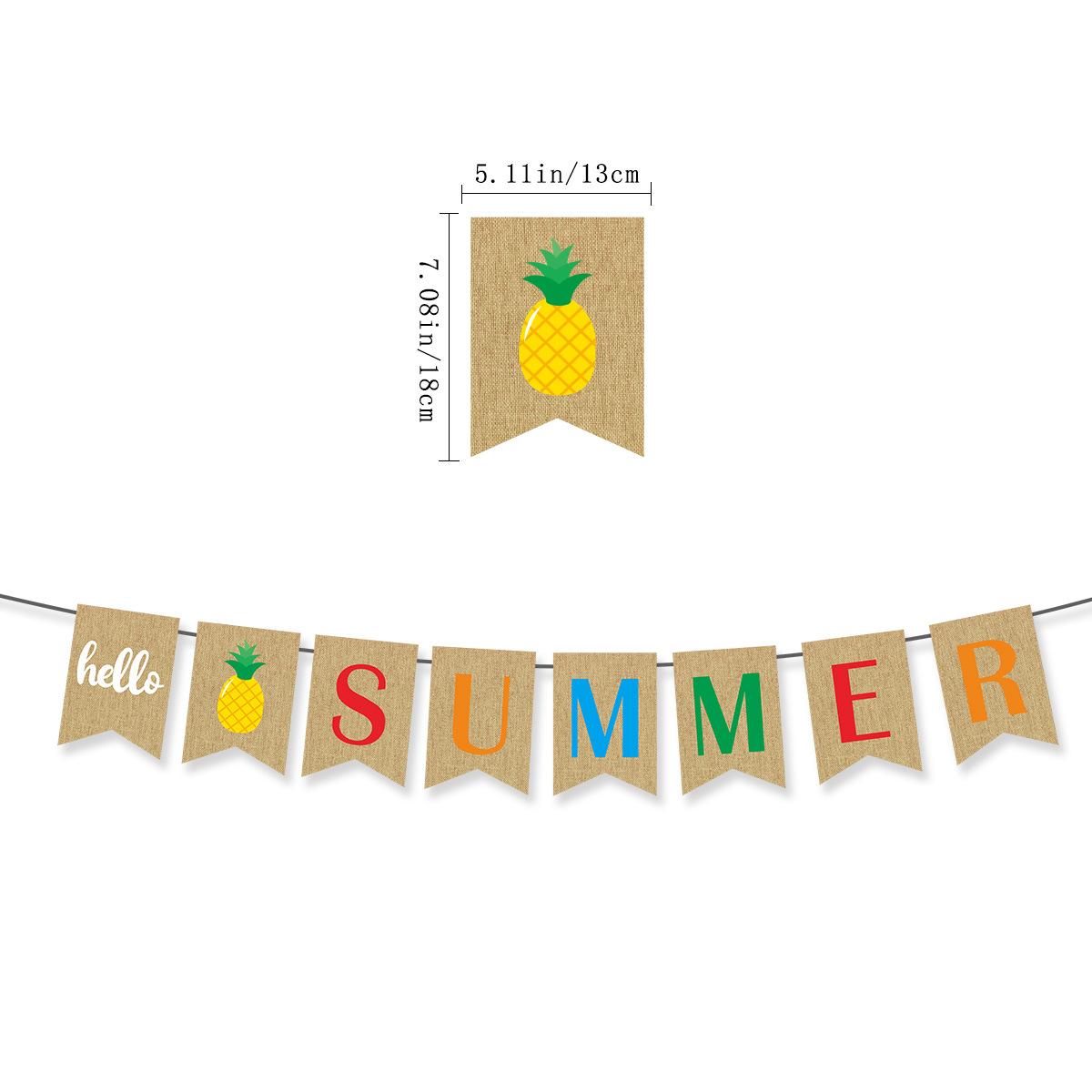 Summer Theme Decorative Popsicle Pull Flag Latte Flower Hello Summer Hello Summer Banner Customization Summer hello pull flag