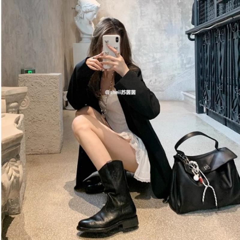 

Shoes Washed Horse Skin V Mouth Western Boots Coarse Heel Short Boots Women s Desert Boots Autumn 40