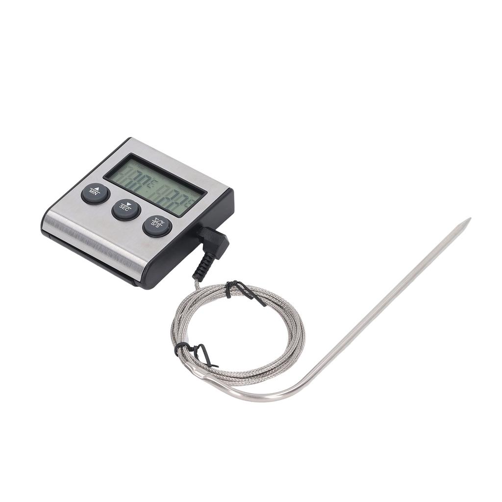 Meat Thermometer Electronic with Probe Digital Oven for Cooking Kitchen Grilling with Preset Temperature Timer