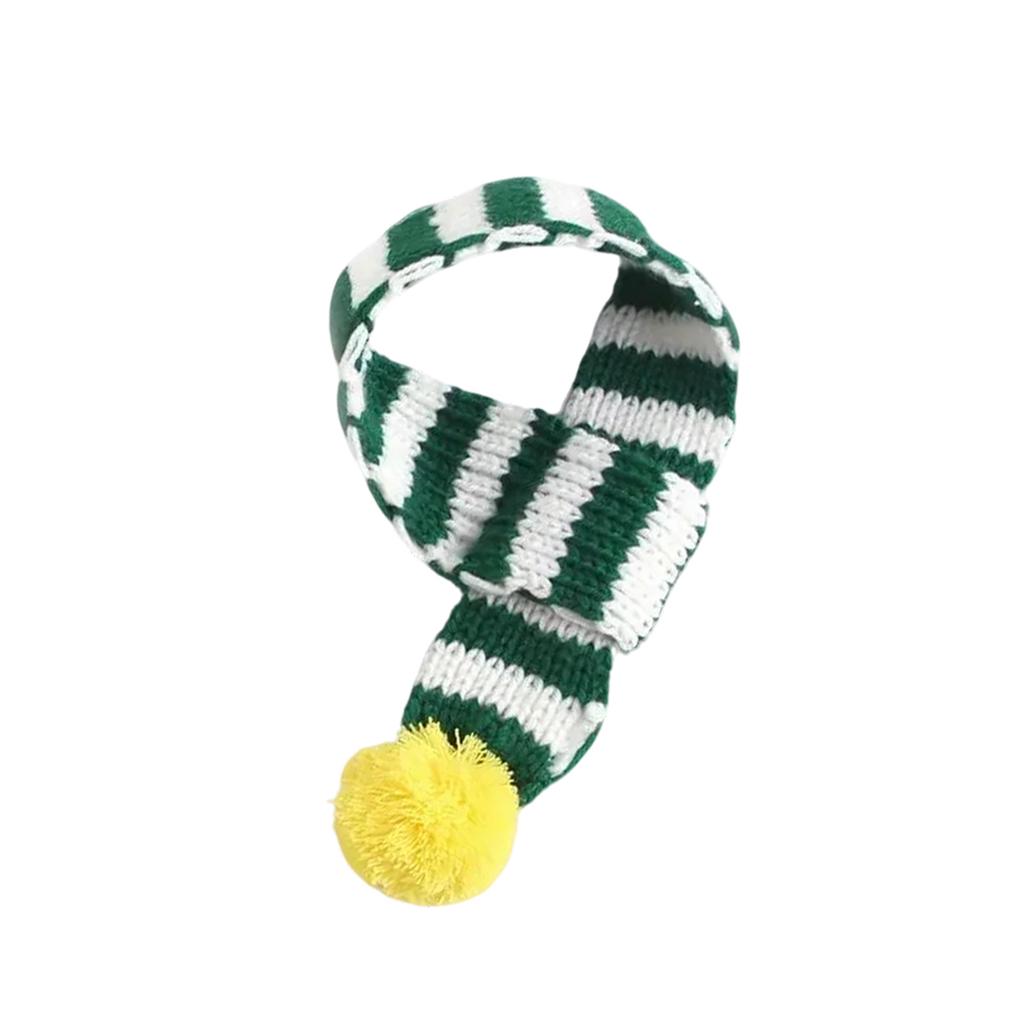 Pet-themed Color-blocked Knitted Christmas Scarf