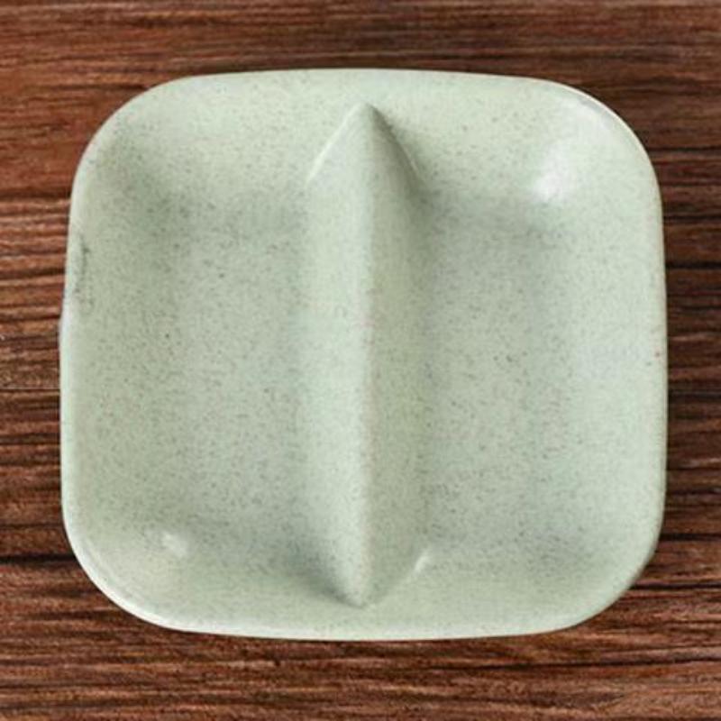 Kreativer bunter doppelter Gitter-Gewürzschale, Gewürzdip-Schale, Marmeladen-, Salat-, Saucen-, Ketchup-, Sojasaucen-, Essig-, eingelegtes Gemüse-Teller