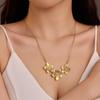 Exaggerated Big Flower Pattern Pendant Necklace for Women New Trend Chain Chorker Accessoriss Stainless Steel Jewelry Party Gift