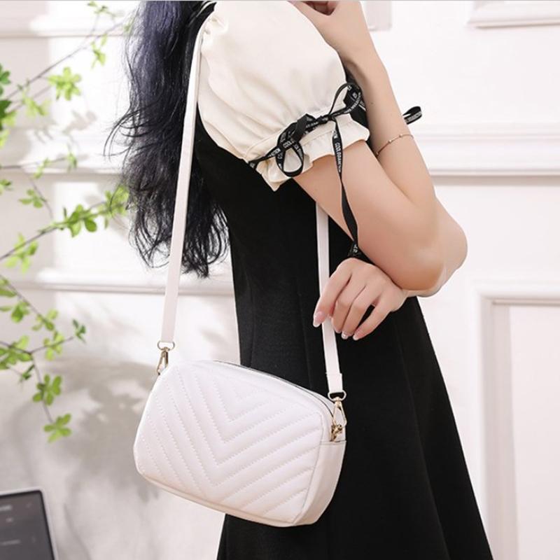 Fashionable And Minimalist Women'S Small Square Bag Pc Material Crossbody Bag Retro Corrugated Shoulder Bag