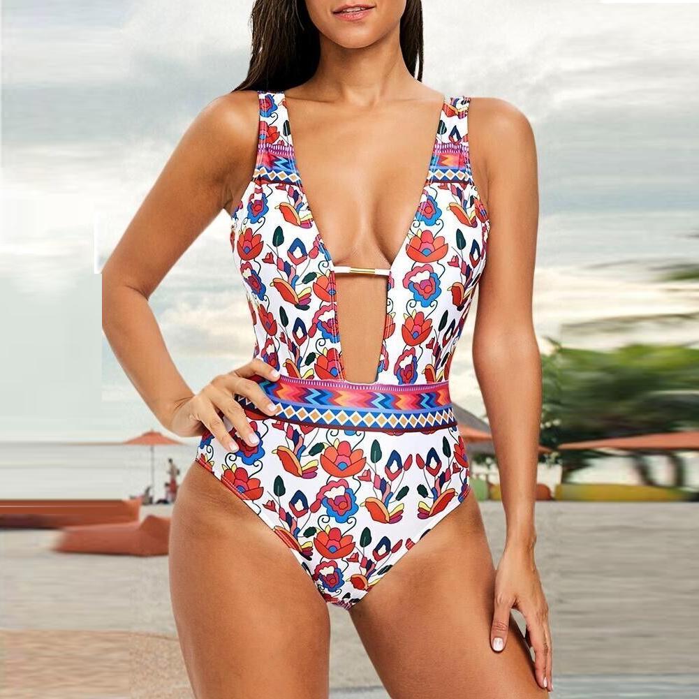 

Цельный женский купальник, монокини с принтом, повседневные купальники, пляжные летние крутые купальные костюмы, женский боди, купальный костюм S