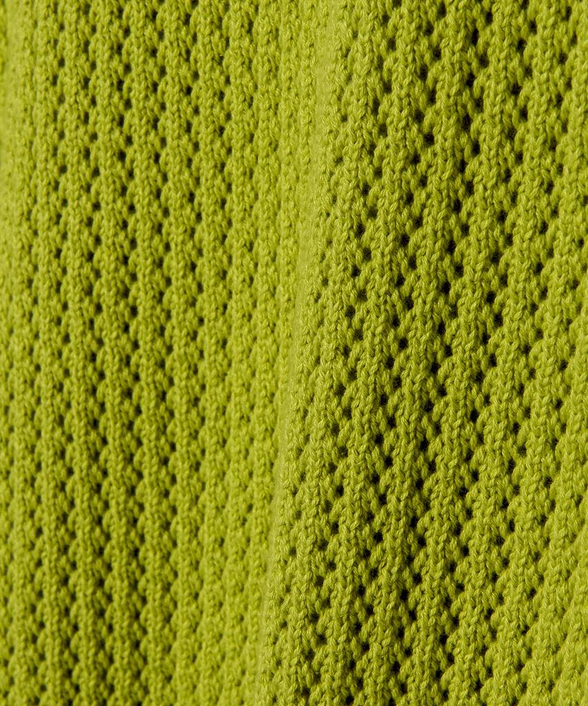 LEE Open Collar Curly Short Sleeve Knit Lime