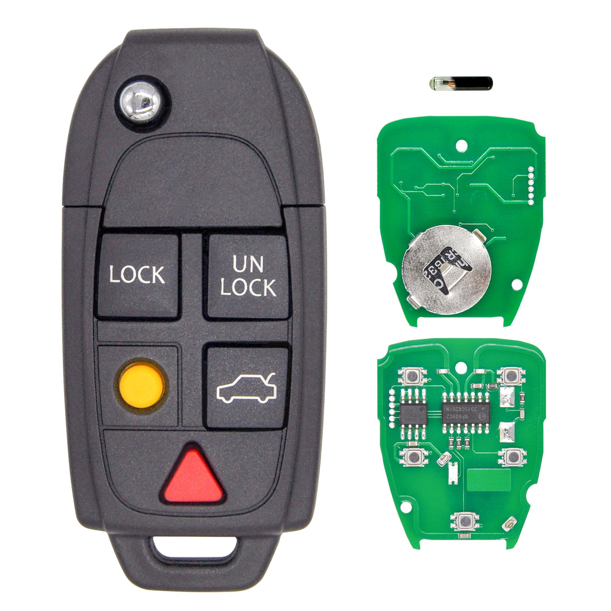 DR LQNP2T-APU ID48Chip 315/433MHz Flip Car Remote Control Key 8688799 For Volvo C30 S40 V50 S60 S70 V70 XC70 S80 2004-2015 315MHz Start