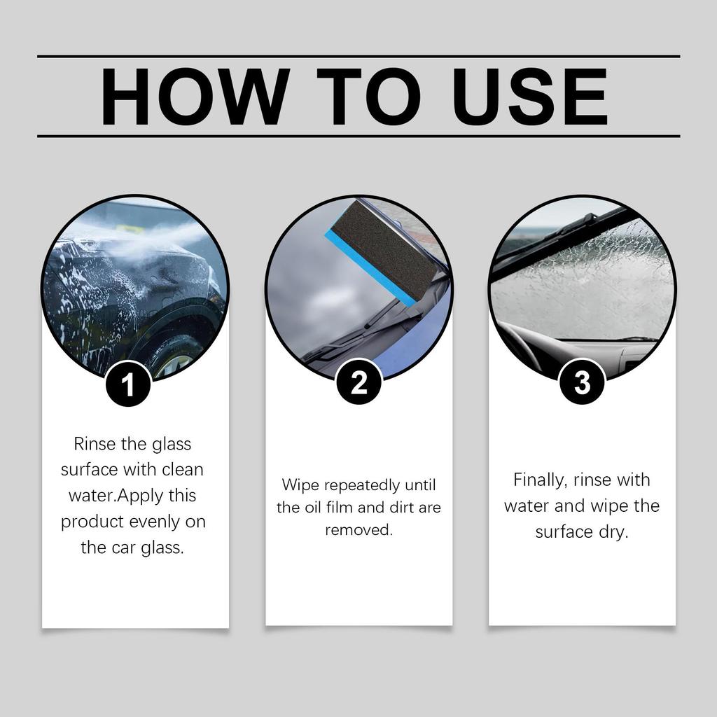 Homonth Automotive Glass Oil Film Remover/Windshield Stain Remover/Car Glass Oil Film Remover/Windshield Rain and Water Repellent Cleaner 150ml