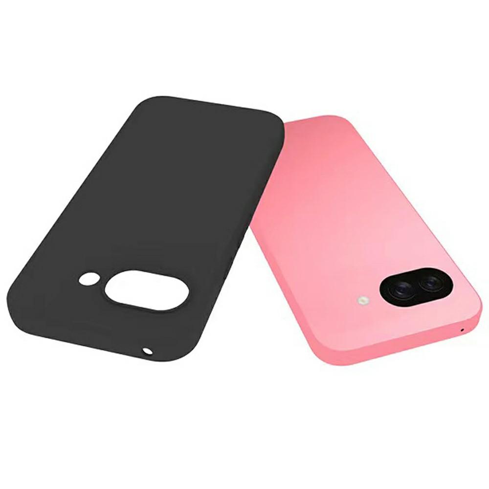 

For Google Pixel 9a Case Soft Matte Back TPU Black Phone Cover,Large Cutout A