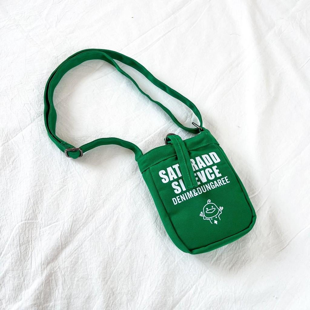 Canvas Childrens Crossbody Bag Withenglish Print Design And Storage For Daily