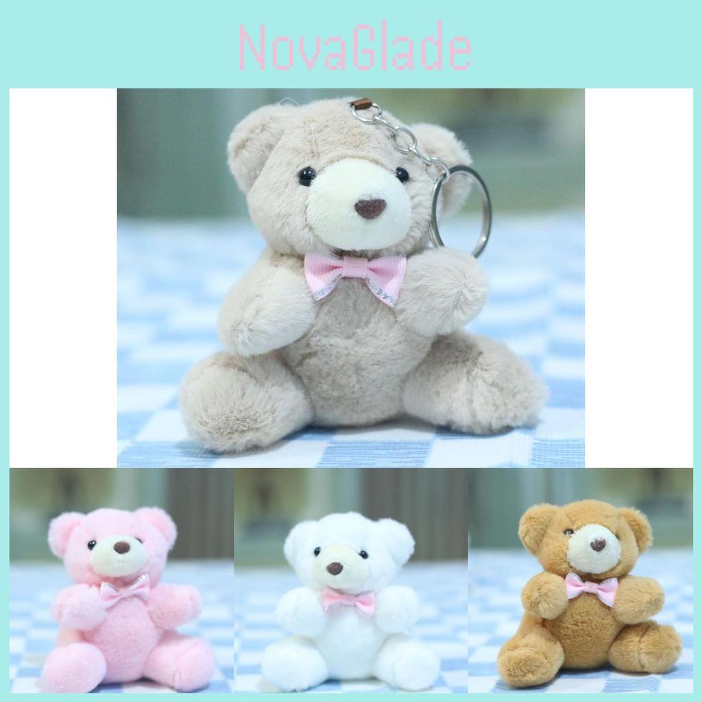 Cute Teddy Bear Plush Toy Keychain Adorable Cartoon Bear Hanging Pendant For Bags And Keys