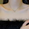 2025 new bow zircon titanium steel necklace women's light luxury simple collarbone chain neck chain with jewelry
