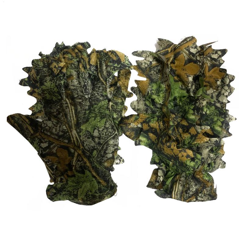 3D Camouflage Leaf Hunting Gloves Sneaky Comfortable Non-slip Durable 3D Gloves For Hunting Shooting Photography Leaf Gloves