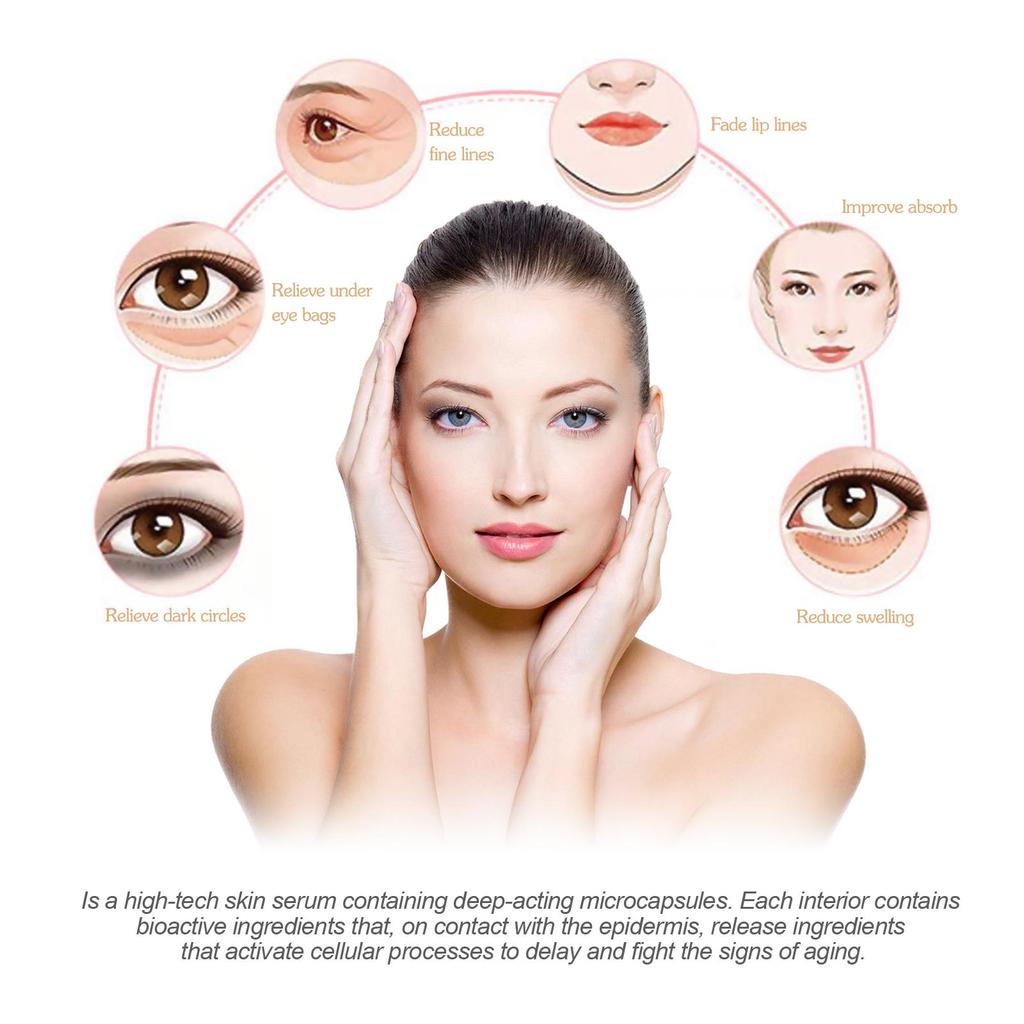 OUHOE Moisturizing Capsule Essence Hydrates and Moisturizes, Firms Neck Skin Wrinkles, Brightens Skin, Suitable for Face 30ml/box