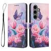 YX-2501 For Samsung Galaxy S24 FE Case Pattern Printing PU Leather Wallet Phone Cover with Lanyard