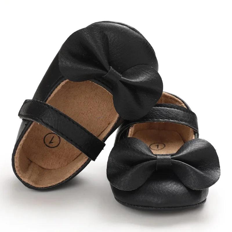 0-18 Měsíců Dívka Princeznovské Boty Svršek PU Protiskluzová Gumová Podrážka Roztomilá Mašlička Protiskluzová Obuv