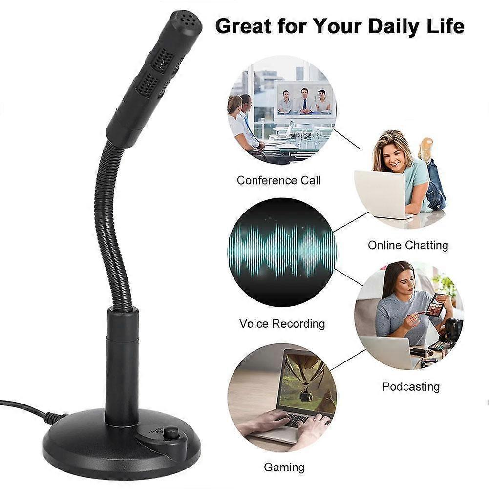 USB Computer Microphone Voice Chat Recording Laptop Microphone Karaoke Driver-Free