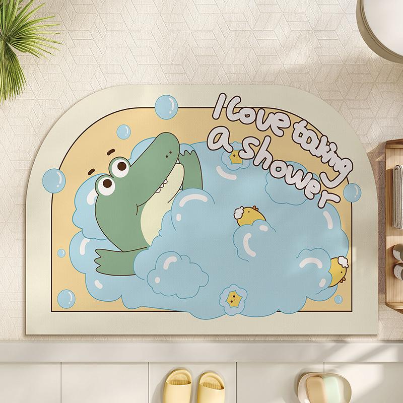 

Cartoon Bathroom Floor Mat Diatom Mud Arch Absorbent Mat Bathroom Door Mat Shower Room Children s Anti-slip Foot Pad 40 * 60cm