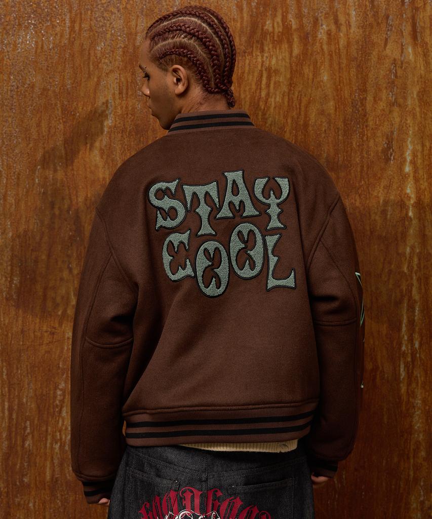 Hoodhood Stay Cool Varsity Jacket Brown