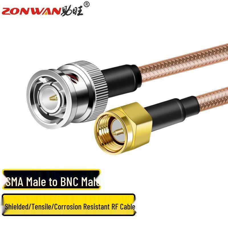 ZONWAN 50 Ohm SMA Male to BNC Male RF Coaxial Adapter Cable