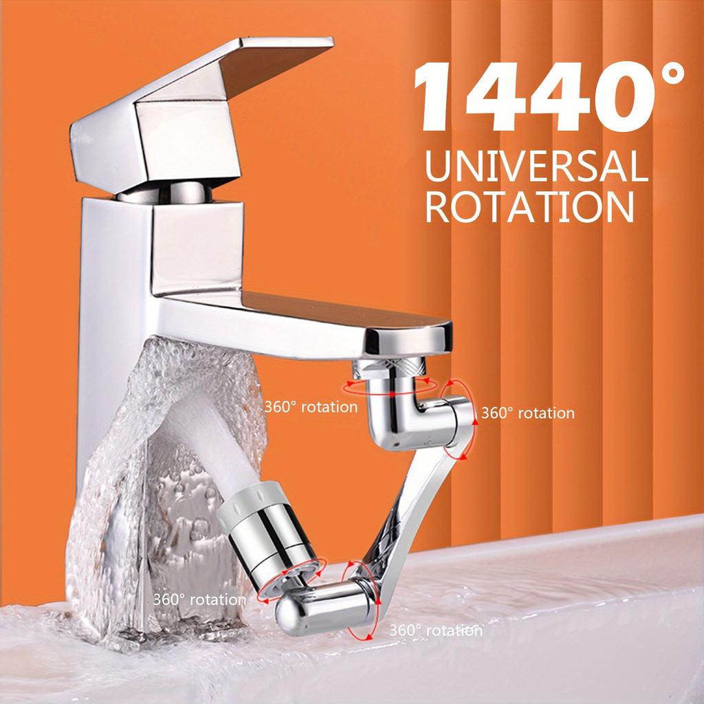 1 high-quality 1440 ° copper alloy universal rotary faucet nozzle - adjustable, water-saving, easy to install - suitable for extension faucets