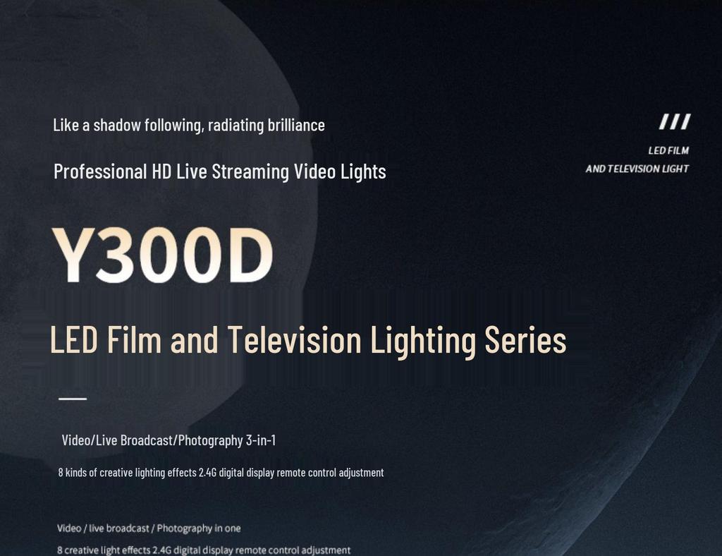 Yingbang Y300D/Y300S Video Fill Light with Honeycomb Grid Cover