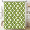 Green and White Bath Shower Curtain with Geometric Pattern Waterproof Home Decor for Bathroom Decoration (Medium Size)