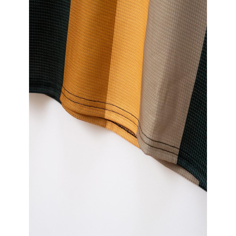 Striped Printed Top Men's Lapel Short Sleeved Polo Shirt