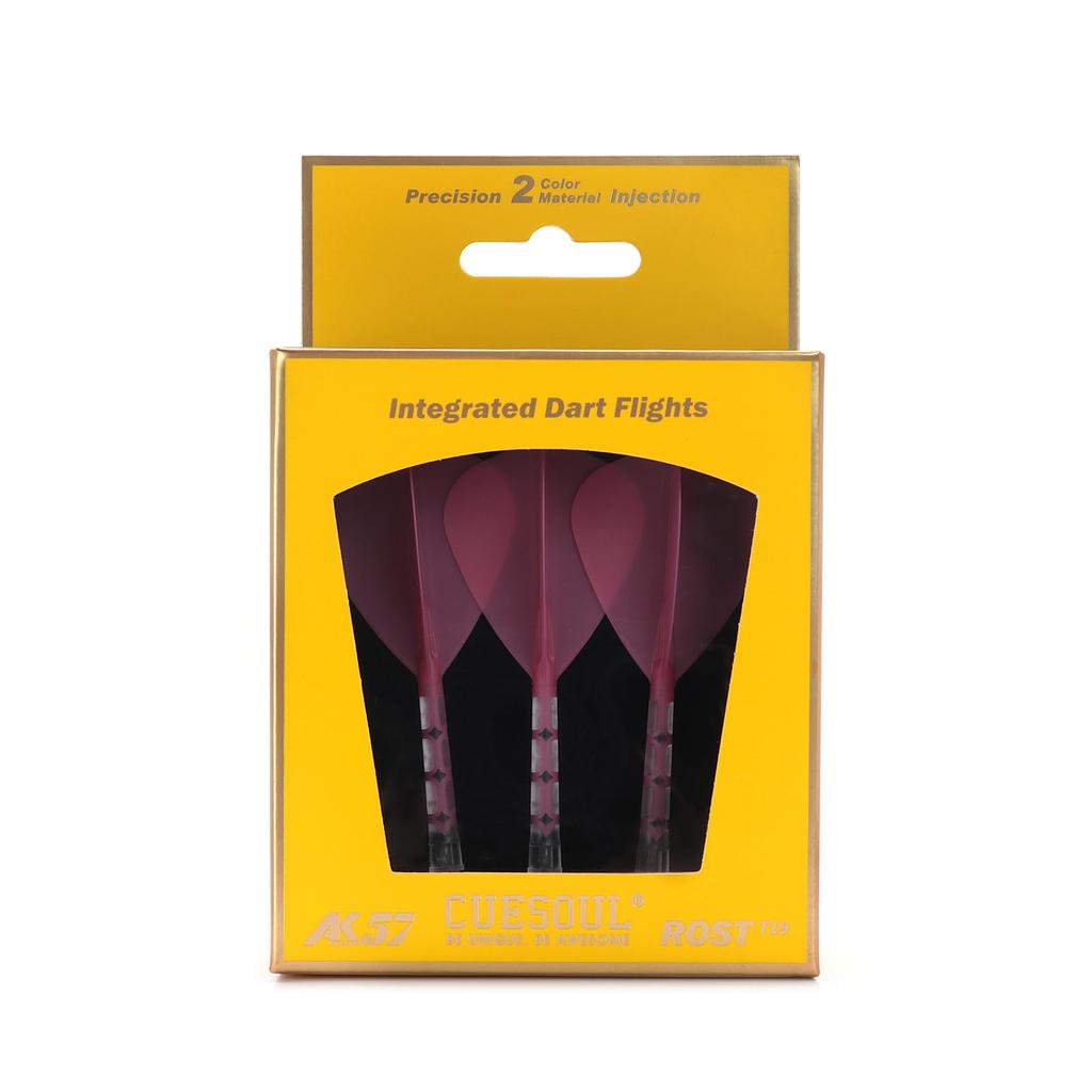 CUESOUL ROSTAK57 T19 Series Mixed Shaft Integrated Kite Shape Set of 3 Two-Tone Dual-Material Flights, Series, (Pink) CS-AK57FZ6L