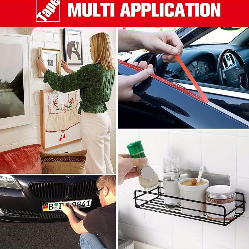 3 Ρολά Αυτοκόλλητης Ταινίας Αυτοκινήτου Υψηλής Ιξώδους - Ανθεκτική Διπλής Όψεως Ταινία που Δεν Αφήνει Σημάδια και Αντέχει σε Υψηλές Θερμοκρασίες