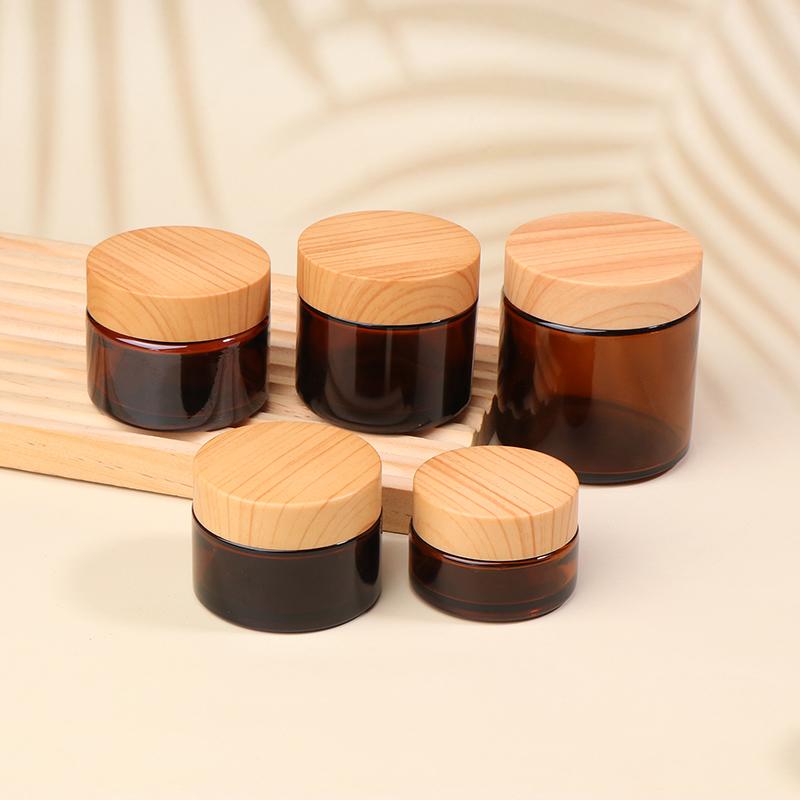 5/10/15/20/30/50/60/100g Dunkelbraune Creme Flasche Glas Separate Flasche Gesichtscreme Augencreme Dose Reise Leerer Kosmetikbehälter