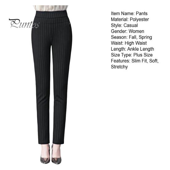Mother Spring Pants High Waist Casual Stretch Pockets Solid Color Match Top Slim Fit Plus Size Pencil Women Clothing