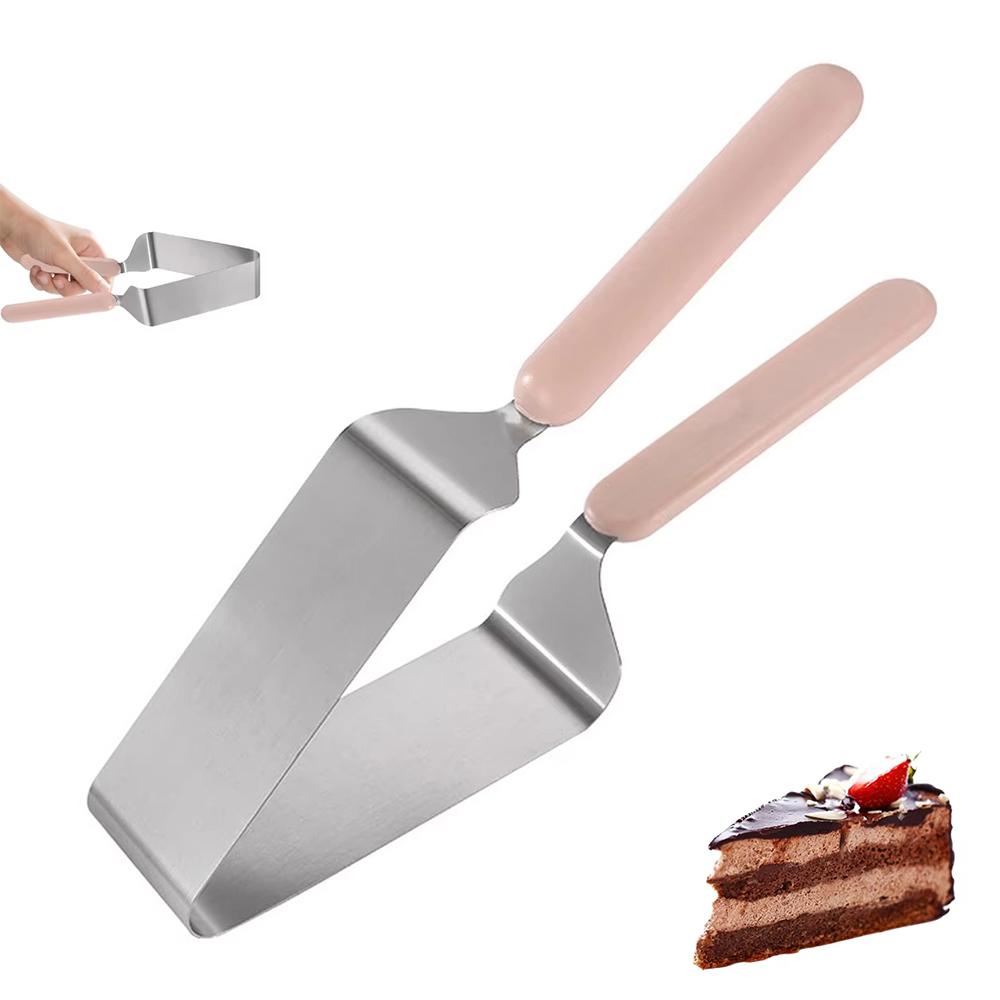 Stainless Steel Cake Lifter Set Triangle Slicing Server Easy To Clean Birthday Kitchen Tools for Even Portions Non-Scratch