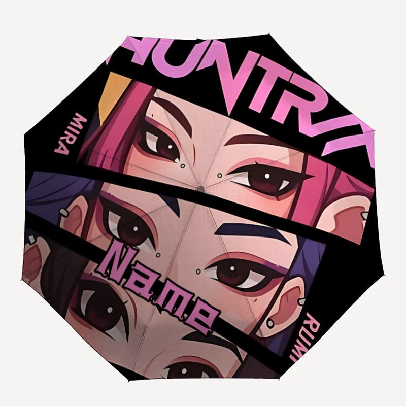 

1pc Huntress Custom Name Automatic Folding Umbrella, Durable Plastic & Iron, Lightweight for Outdoor Daily Use S1230020
