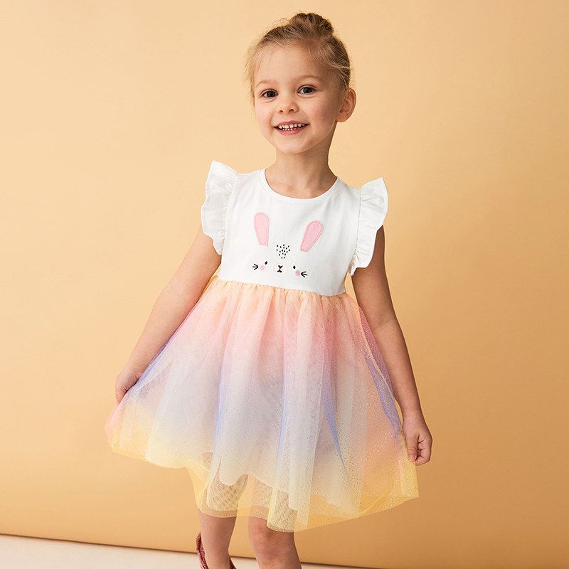 Children s Clothing Summer New Baby White Export Dress Milky White 2Y/90 Size Recommended Height 80-90cm